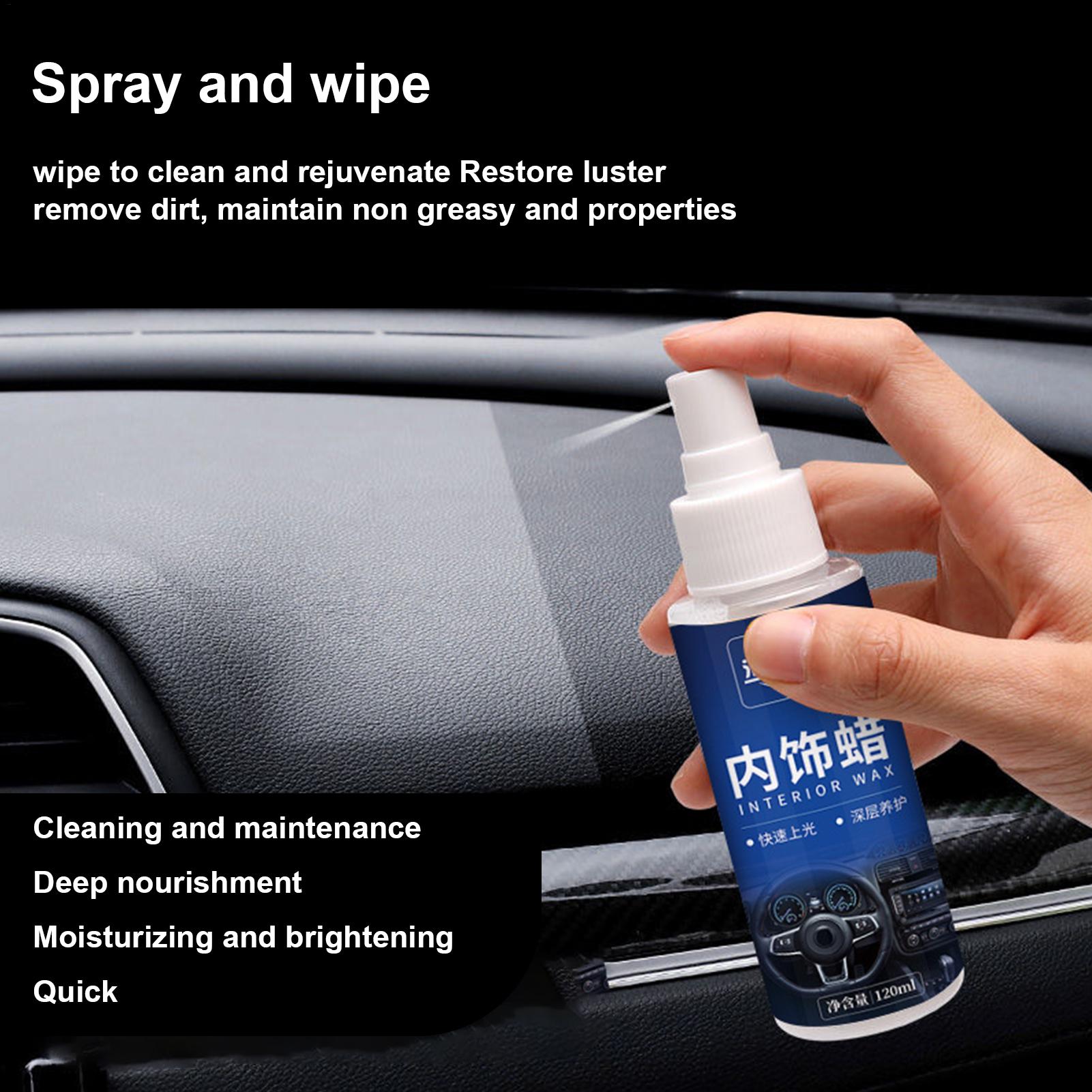 Leather Cleaner Interior - น้ำยาทำความสะอาดรถยนต์ 120 มล. แว็กซ์เคลือบป้องกัน ขจัดคราบสำหรับภายในรถยนต์ หนัง